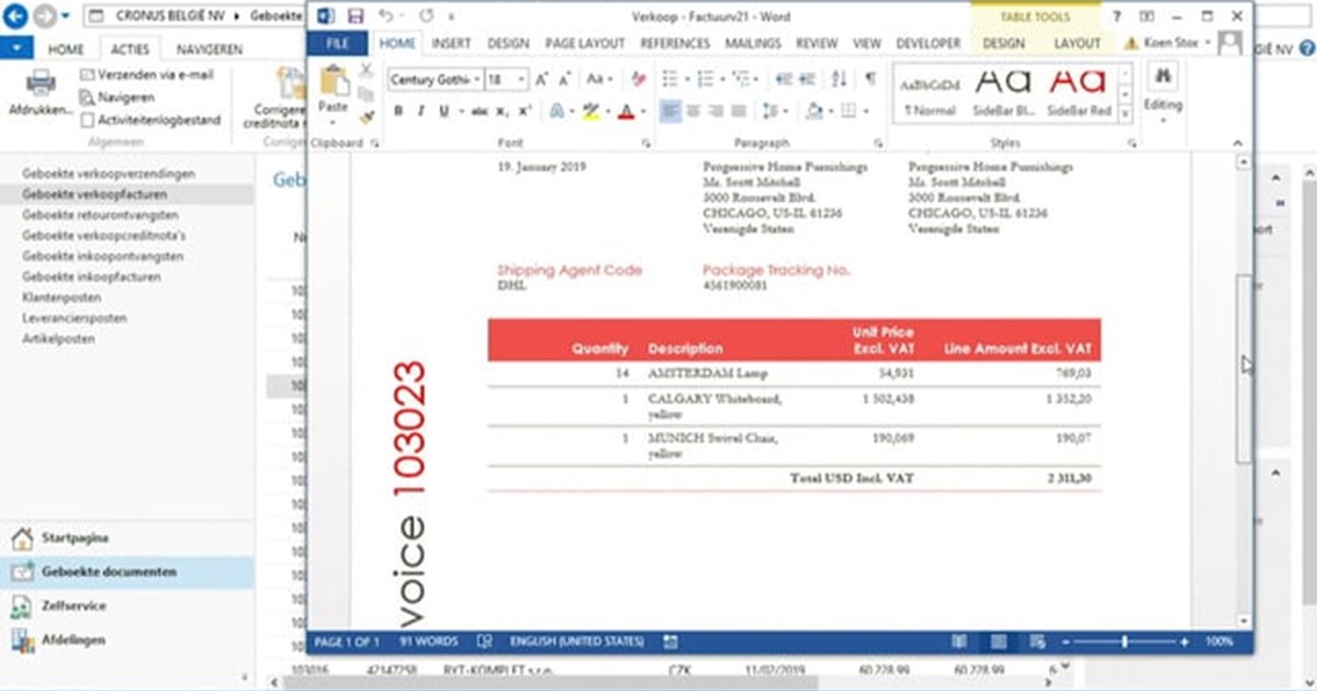 Document rapporten met Word